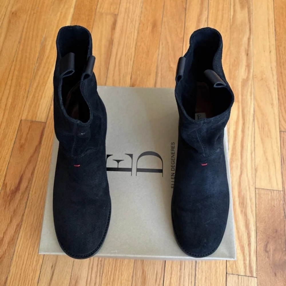 Ellen DeGeneres Black Suede Ankle Booties